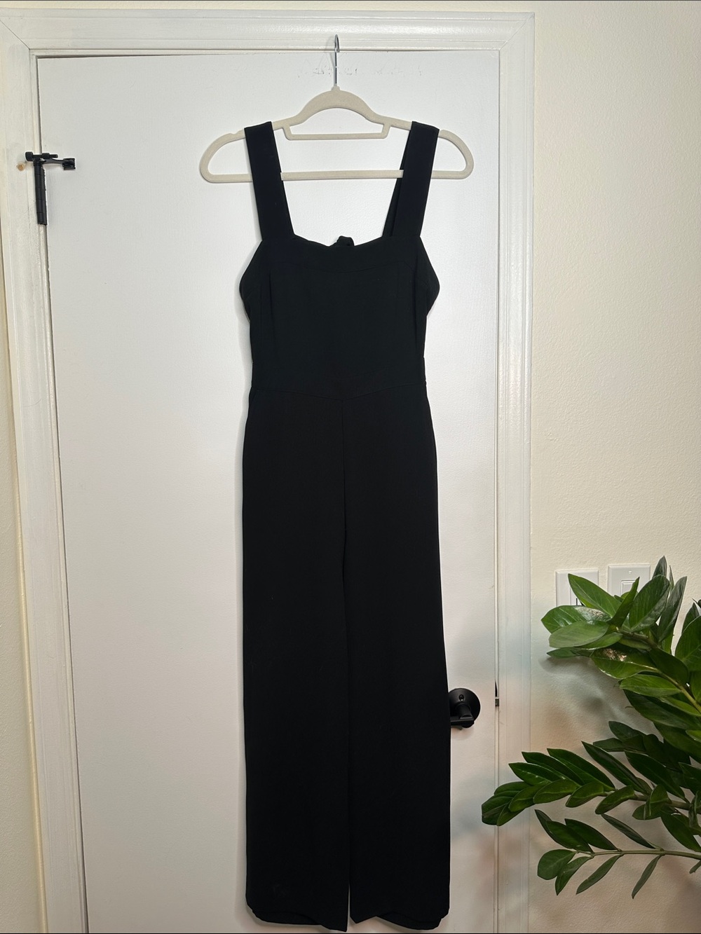 Madewell Black Square-Neck Wide-Leg Jumpsuit
